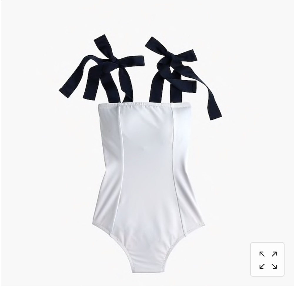 J.Crew Grosgrain Tie-Shoulder One-Piece Swimsuit